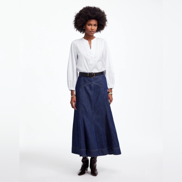 NWT Madewell V-Neck Long-Sleeve Cotton Top in White, Sizes XXS, XS, and M - Picture 3 of 13